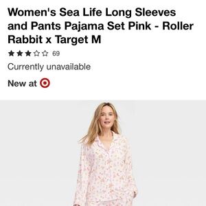 Women's Sea Life Long Sleeves and Pants Pajama Set PinkRoller Rabbit x Target M